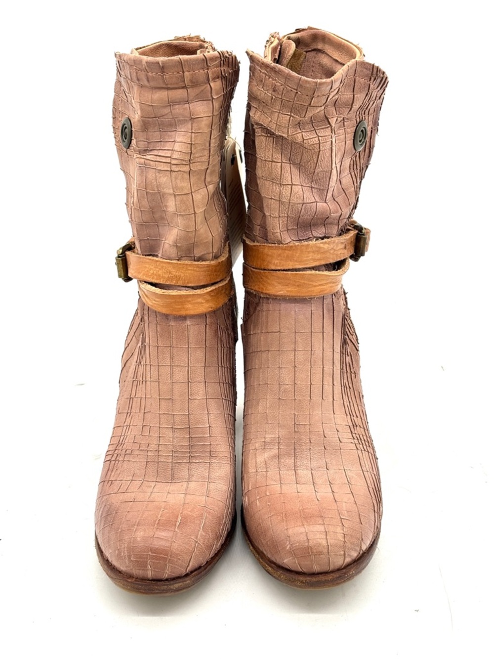 A.S.98 Light Brown Leather Ankle Boots - Picture 3 of 7